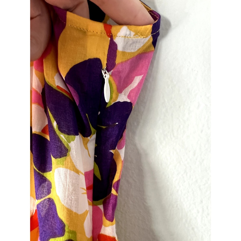 J. Crew Ruffle-Sleeve Dress Ratti Cotton Spring Floral Size XXL NEW Resort Beach - Picture 9 of 16